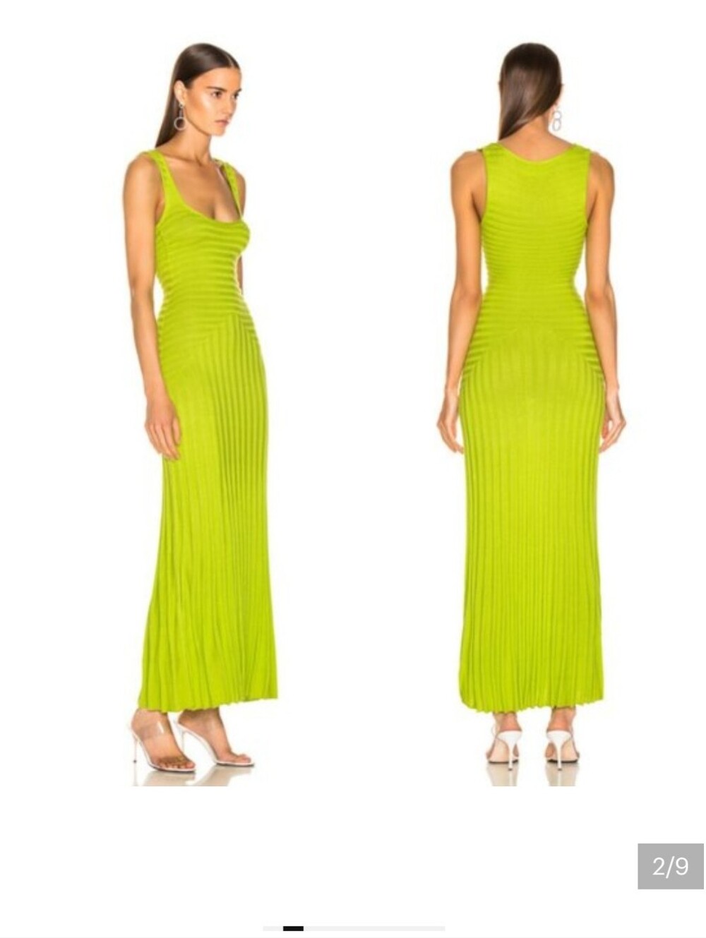Mara Hoffman Ribbed Bodycon Maxi Dress in Lime -XS